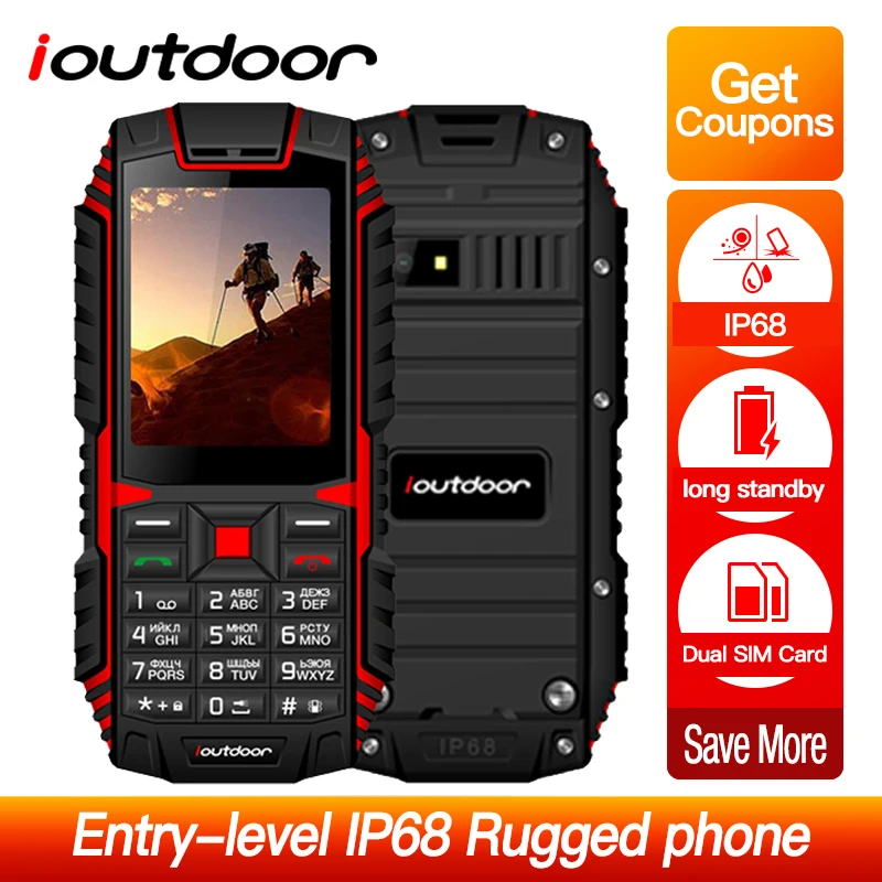 Ioutside T1 2G телефон с функцией телефона IP68 водонепроницаемый ударопрочный телефон 2,4 ''128 м+ 32 м 2 Мп задняя камера FM телефон Celular 2100 мАч