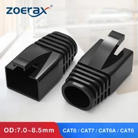 zoerax 50pcs rj45 ethernet network cable strain relief boots cable connector plug covers for cat8 cat7 cat6a od 7 0mm8 5mm