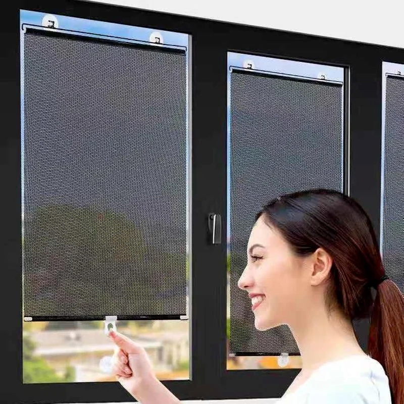 

Universal Window Screening Curtains Roller Blind Sucker Shade Shading Curtain Car Bedroom Kitchen Office Window Shade Free Nail