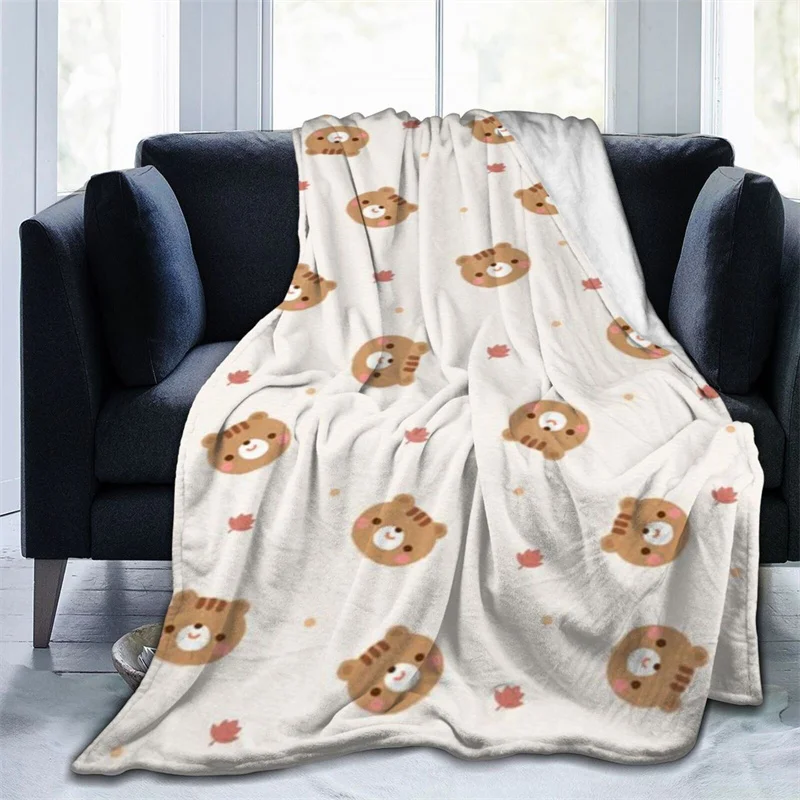 

Cute Bear Navajo Cubre Camara Green Throw Blanket 3D Print On Demand Sherpa Super Comfortable For Sofa Thin Quilt