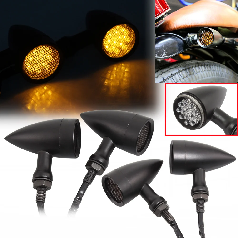 Сигналы поворота для мотоцикла стоп-сигналы в черную ретро-сетку поворотник