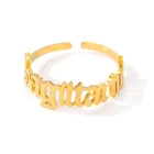 Мода 12 Созвездие буквы кольцо рыбы Козерога Близнецы Дева Лев розовое золото Дамы из нержавеющей стали кольцо аксессуары подарок