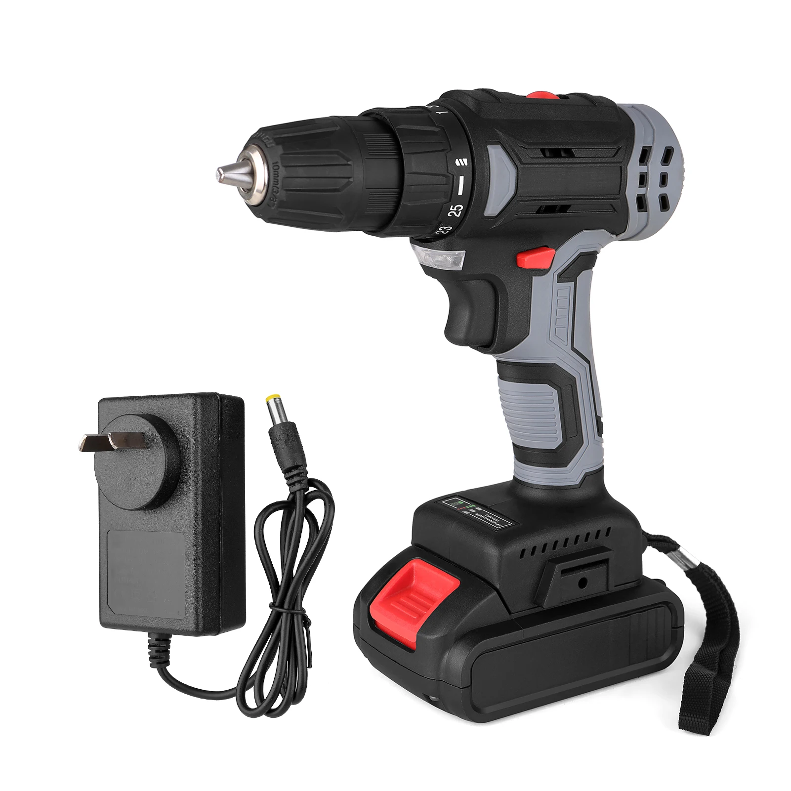 

Беспроводная электрическая дрель с патроном 3/8 дюйма, 21 в, миниатюрная электрическая дрель и отвертка светодиодный светодиодным индикаторо...