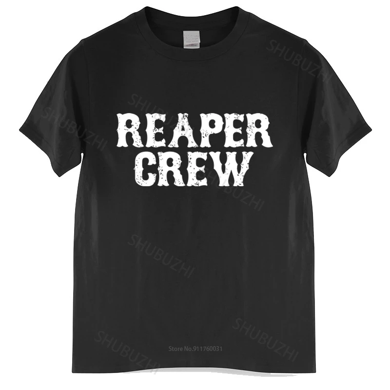 

Cotton Tshirt Men Crew Neck Tops funny t shirt men novelty tshirt T-Shirt - Reaper Bigger Size Homme Black T-shirt