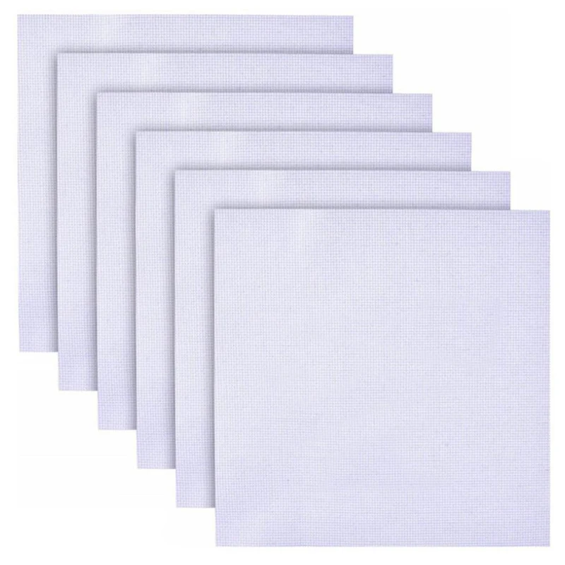 

6 Pcs 14CT Cotton Cloth Handmade Cross Stitch Material 30X30CM DIY Cross Embroidery Fabric White Handcraft Supplies