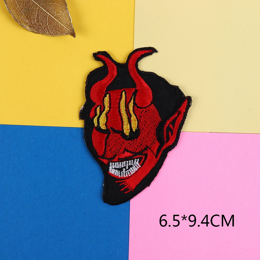 Нашивки в стиле панк с вышивкой дьявола нашивки надписями военная эмблема