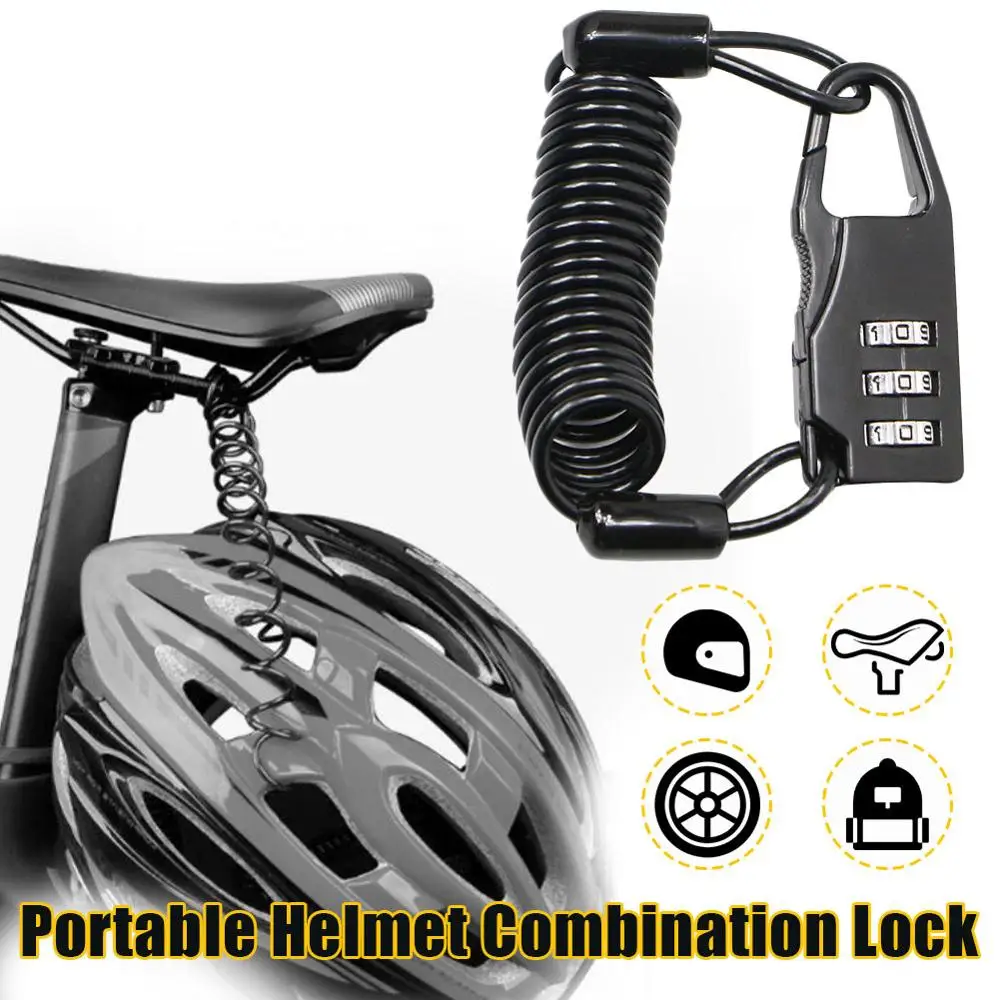 

Bicycle Helmet Wire Rope Code Lock Motorcycle Electric Car Portable Lock Outdoor Mountain Bike Rope Padlock Cycling Equipment