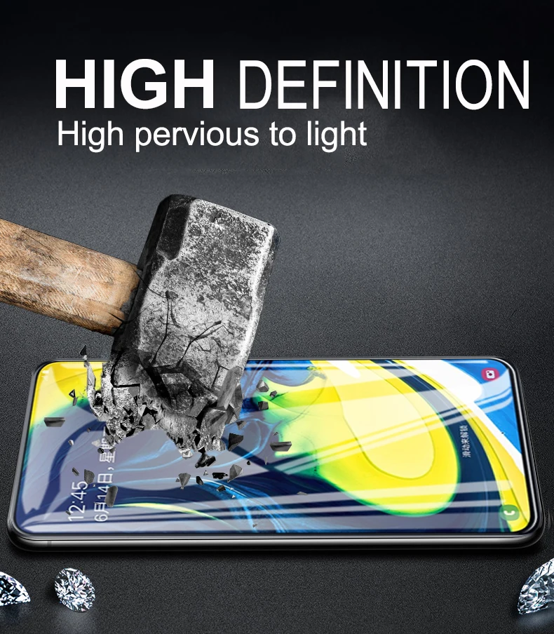 20D УФ Полный Клей Стекло для samsung Galaxy A50 A30 A20 A70 A80 A90 A10 M10 M20 M30 Защитная пленка для экрана с УФ-светом УФ-клей