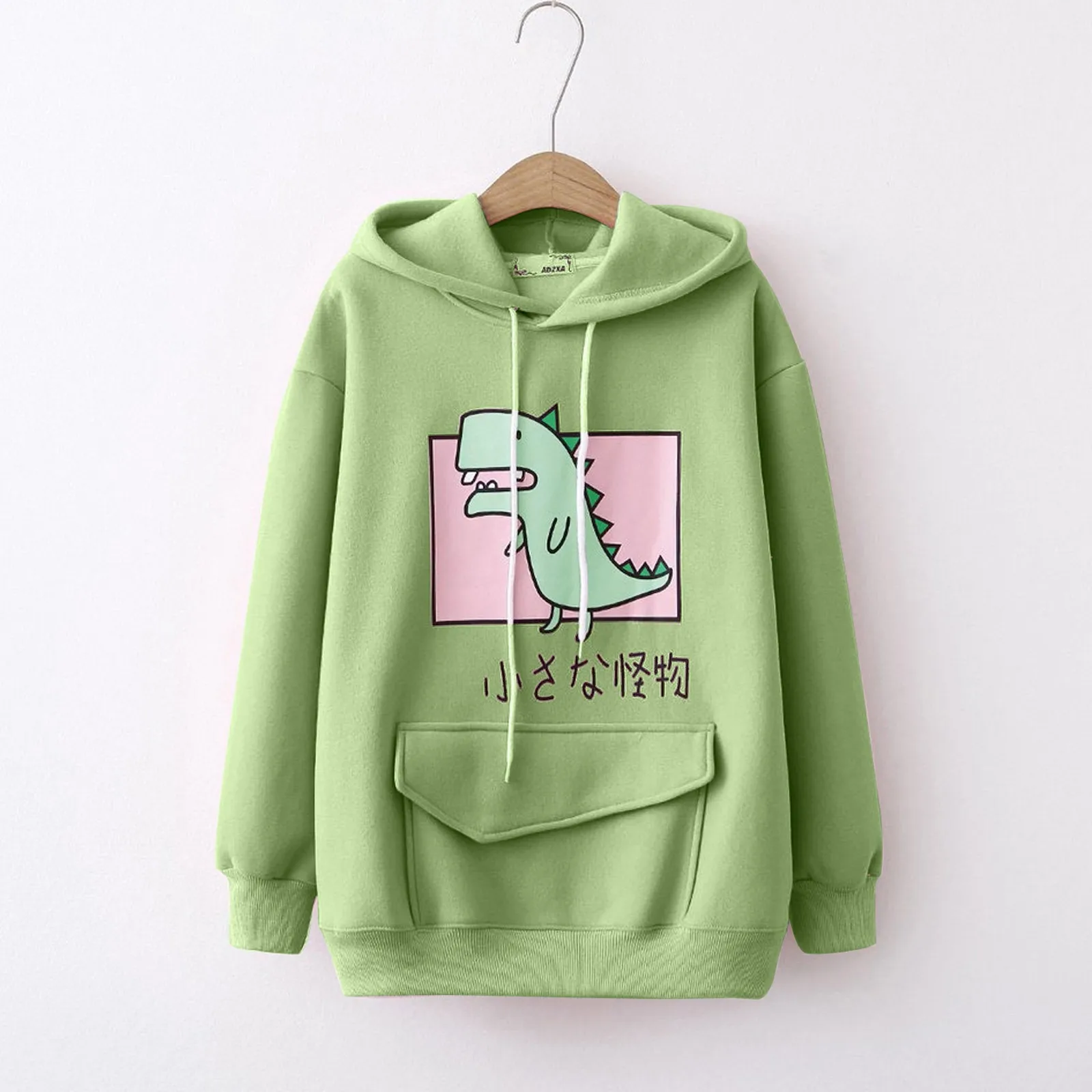 

Harajuku Dinosaur Anime Hoodie Women Korean Long Sleeve Oversized Streetwear Pullover Sweatshirts Hoodie Blouse Kawaii Clothes
