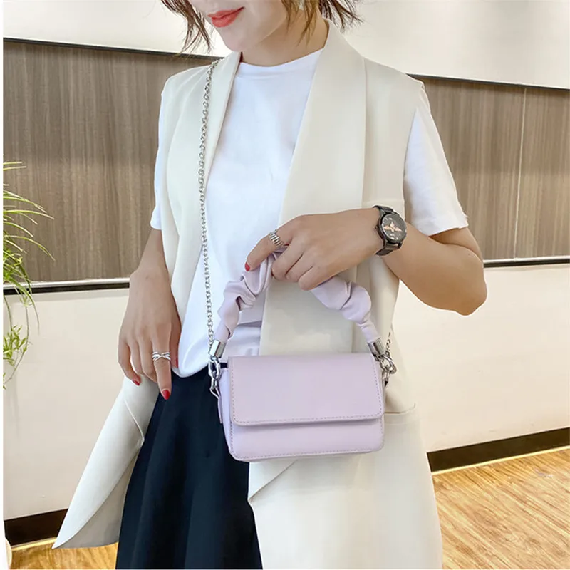

TOYOOSKY Mini PU Leather Crossbody Bags For Women 2020 Elegant Shoulder Bag Pleated Handbags and Purses Female Travel Totes
