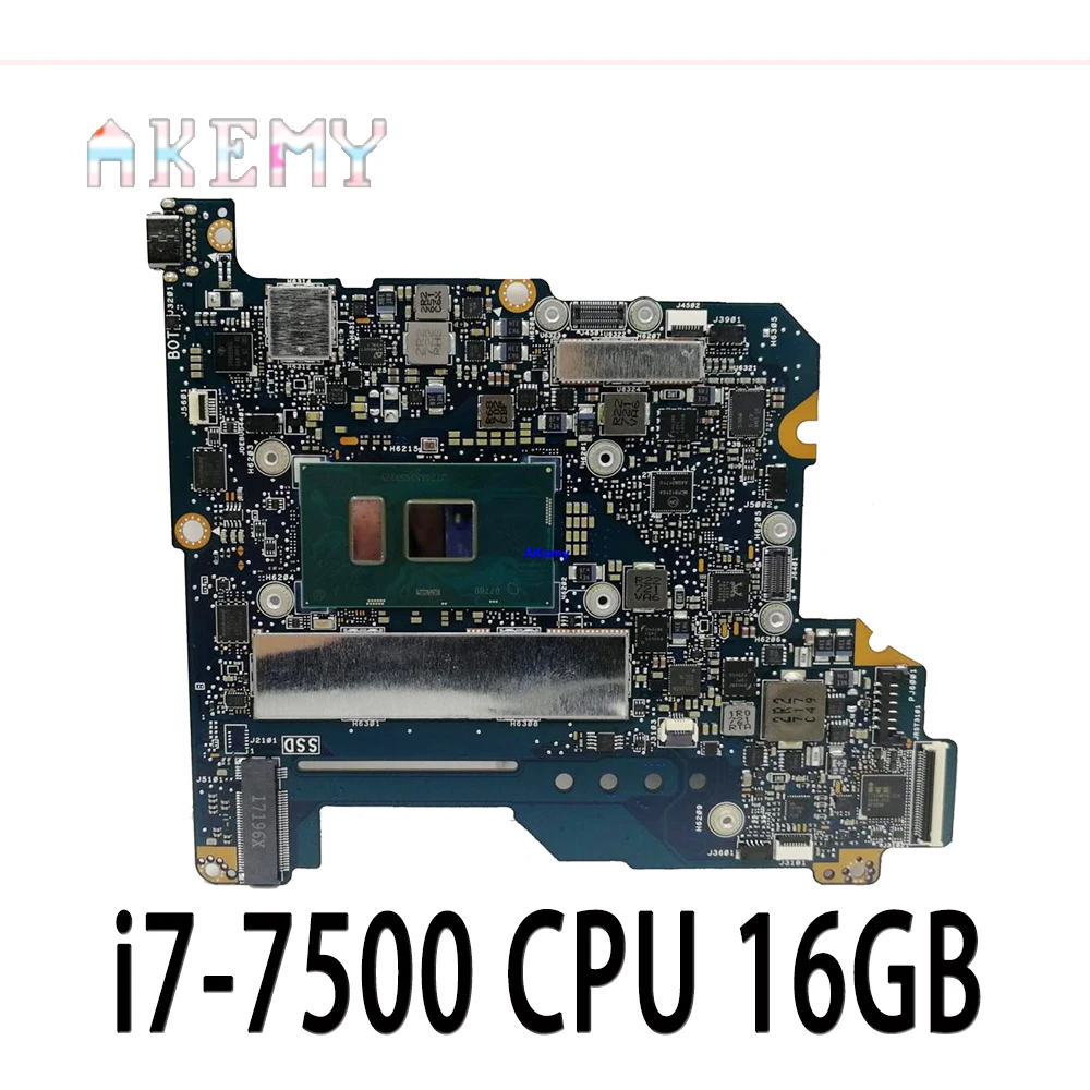 Akemy для For Asus ZenBook 3 UX390 UX390U UX390UA UX390UAK материнская плата ноутбука i7 7500 процессор 16 Гб