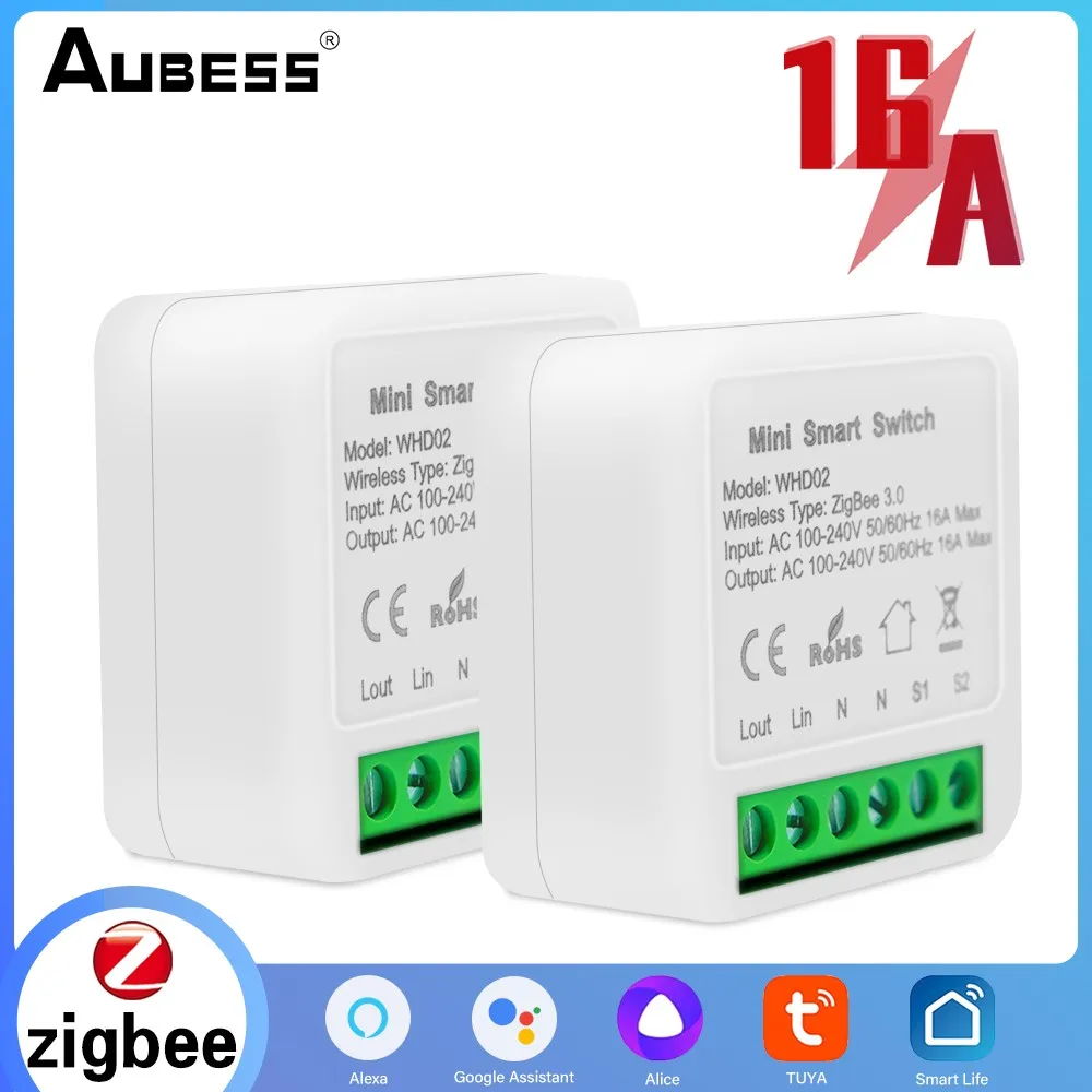 

Tuya Smart Switch 10A 16A Zigbee 3.0 Mini Switch Interruptor Voice Timing Control Support Alexa Google Home