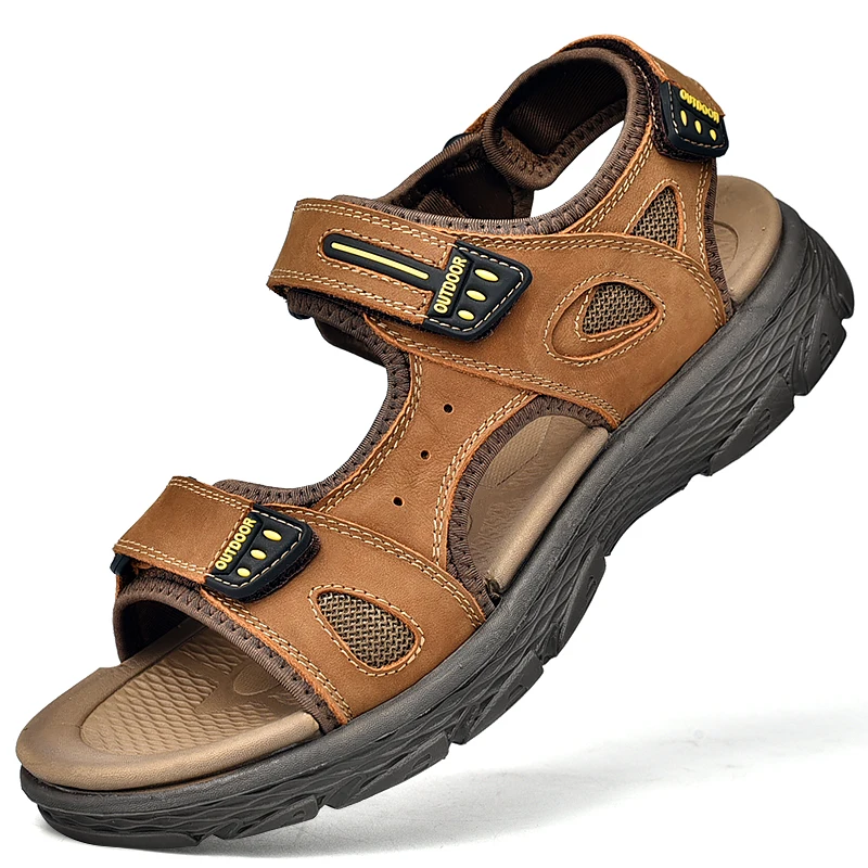 

Genuine Leather Men Shoes Men's Sandals Men Sandals Summer New Large Size Fashion Sandals Slippers