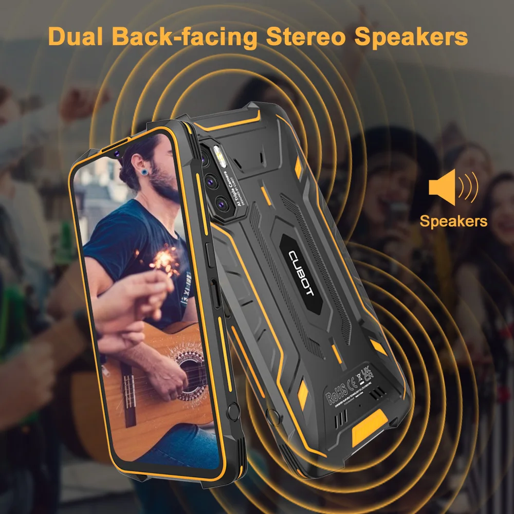 Tanie Cubot KingKong 5 Pro Android11 Smartphone Wytrzymały Smartfon 2021 Wodoodporny IP68/IP69K/MIL-STD-810 Duża Bateria 8000mAh 4+64GB Rozszerzona 48MP Potrójny Aparat Globalny 4G LTE Dual SIM NFC GPS GLONASS Beidou