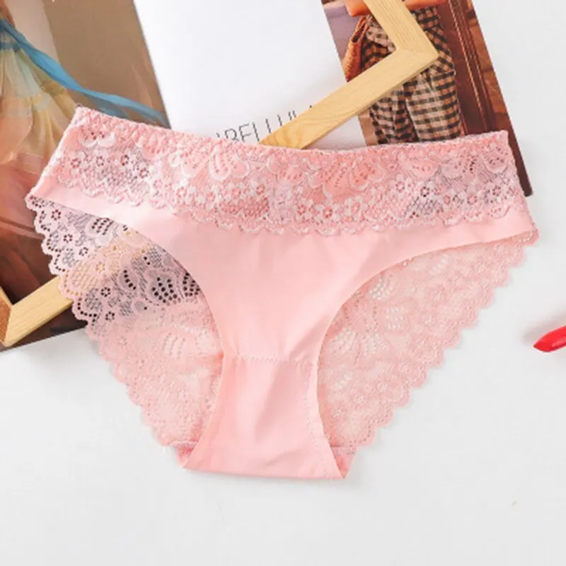 

Sexy Hollow lace Panties Women Summer Thin Translucent Briefs Fashion Cozy Soft Cotton Panties Hi-cut Midi Intimates Underwear