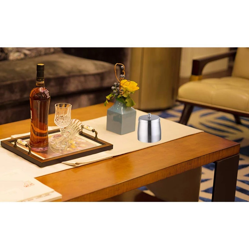 

Outdoor Ashtray with Lid for Cigarettes Stainless Steel Windproof Rainproof Ashtray for Outside Home Table Bar KTV