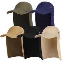 outdoor unisex hiking caps quick dry sun visor cap hat sun protection with ear neck flap cover for hiking riding caps