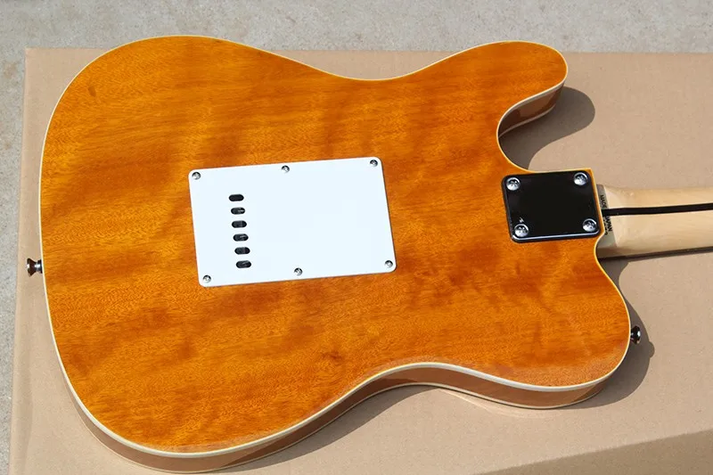 

Factory store TL TELE Yellow Color F Hole 2 Open Pickups,Double-side Binding Electric Guitar Guitarra