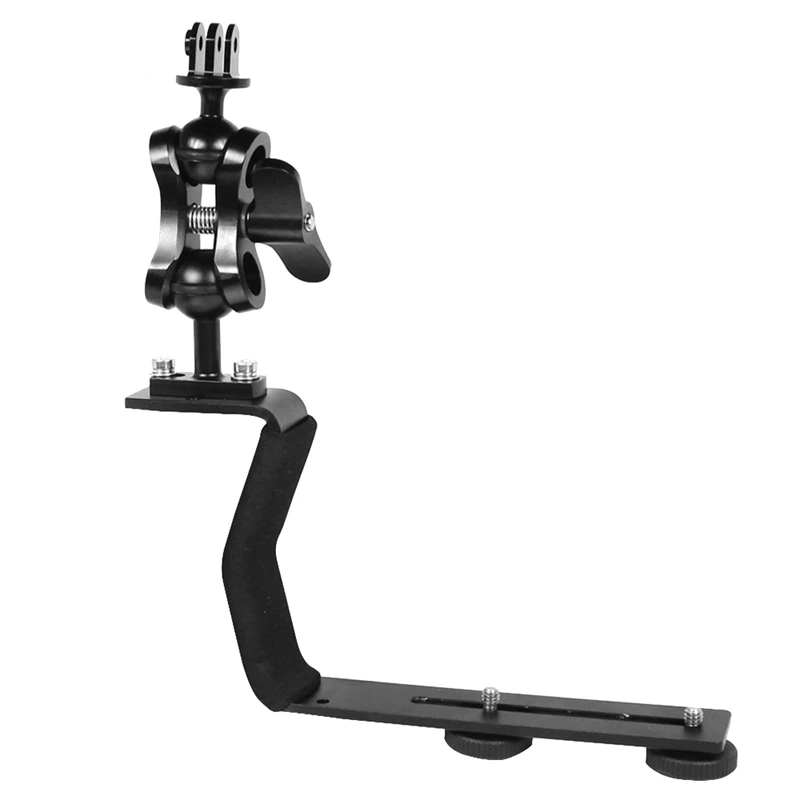 

Single Handle Diving Tray Adjustable Camera Bracket Handheld Stabilizer 1Inch Ballhead Tripod Mount Z Shape for GoPro 9