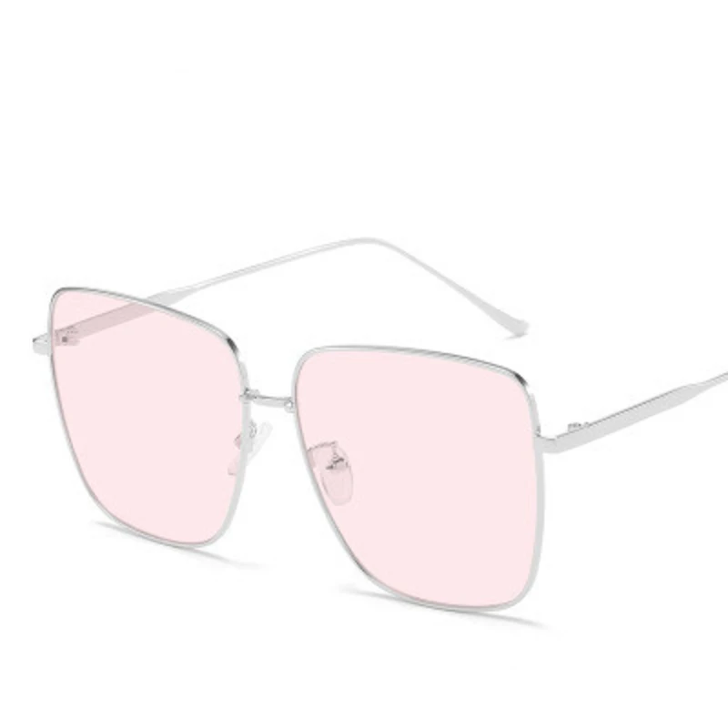 

trendy fashion large frame sunglasses women 2020 brand designer retro metal frame sun glasses female green shade eyewear UV400