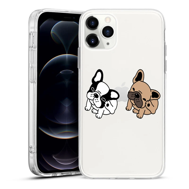 

Cute Cartoon French Bulldog Corgi Phone Case For iPhone 12 Pro Max 11Pro MAX Xr XS 7 8 Plus 6 6S SE 2020 Clear Silicone Cover
