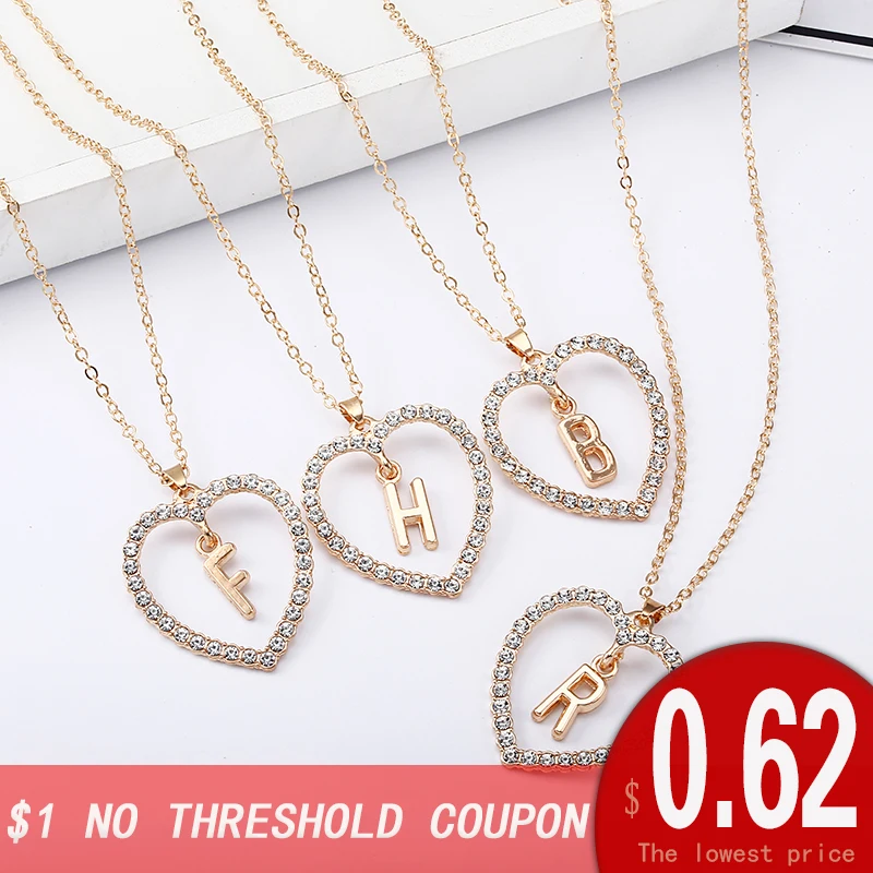 Женское ожерелье с подвеской в форме сердца индивидуальное буквами 2020 |