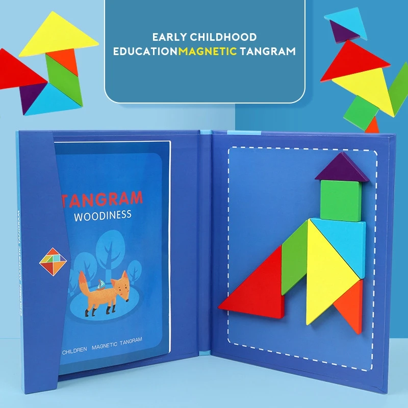 

Tangram Puzzle Wooden Toy Kid Montessori Educational Toys 1 2 3 4 6 Years Old DIY 3D Puzzle Games Children Creativity Shape