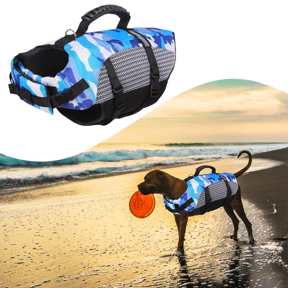 

Pet Dog Life Jacket Vest Clothes Life Vest Collar Harness Pet Dog Swimming Summer Swimwear