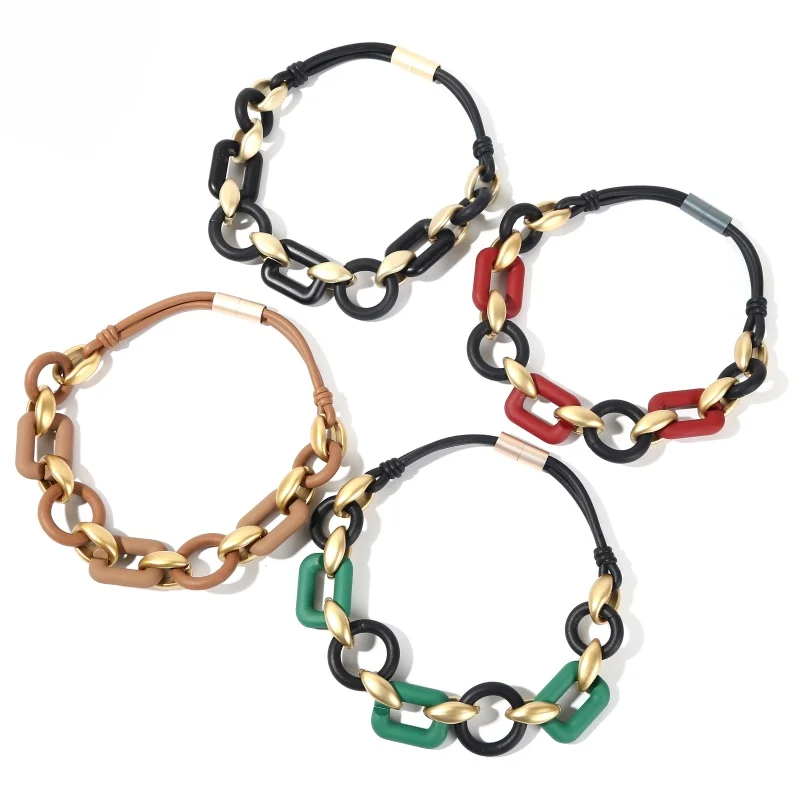

New Handmade Necklaces Women Rubber Luxury Jewellery Casual Style Chokers Vantage Clothes Accessories Women Chokers Necklaces