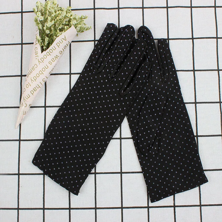 Женские летние перчатки с узором в горошек защита от УФ лучей для езды на