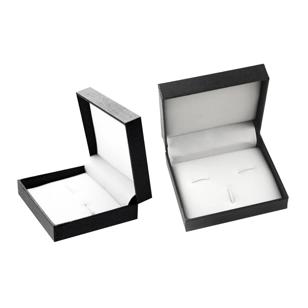 Luxury Cufflink Cuff Link Neck Tie Storage Box Mens Wedding 7x8x3cm Mini Travel Mens Jewelry Display images - 6