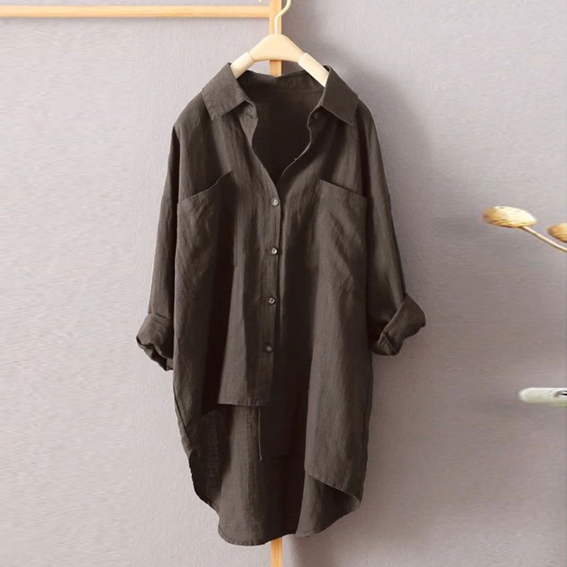 2021 новые весенние размера плюс свободная рубашка с длинными рукавами для женщин