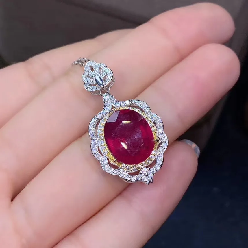 Высококачественная Подвеска из натурального рубина модное ожерелье