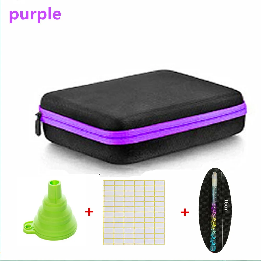 purple 30/60 бутылочки коробка для алмазной живописи контейнер для инструментов Коробка Для Хранения Чехол держатель сумка на молнии - Цвет: purple