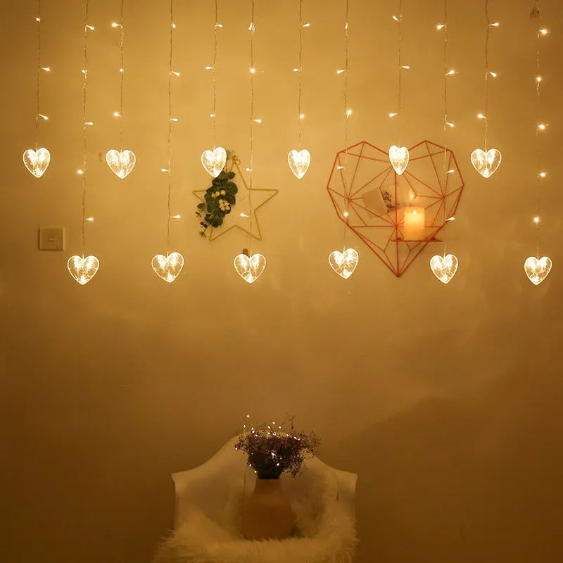 Светодиодная подсветка в форме сердца 220 В романтическое свадебное украшение