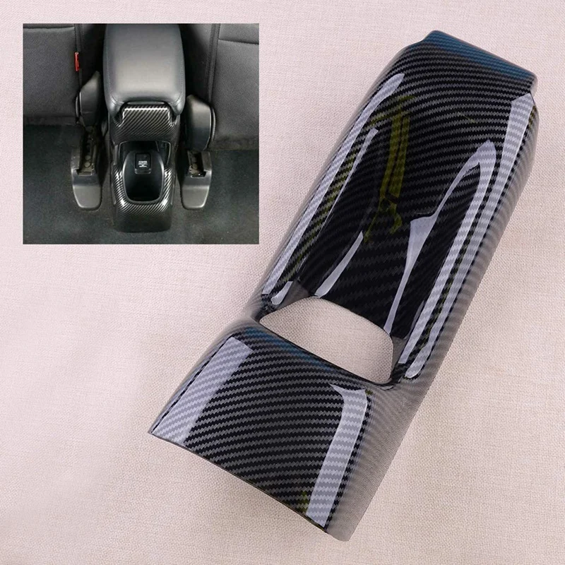 

Carbon Fiber Style Rear Seat Armrest Box Anti Kick Cover Trim Fit for Honda HR-V HRV Vezel 2016 2017 2018 2019