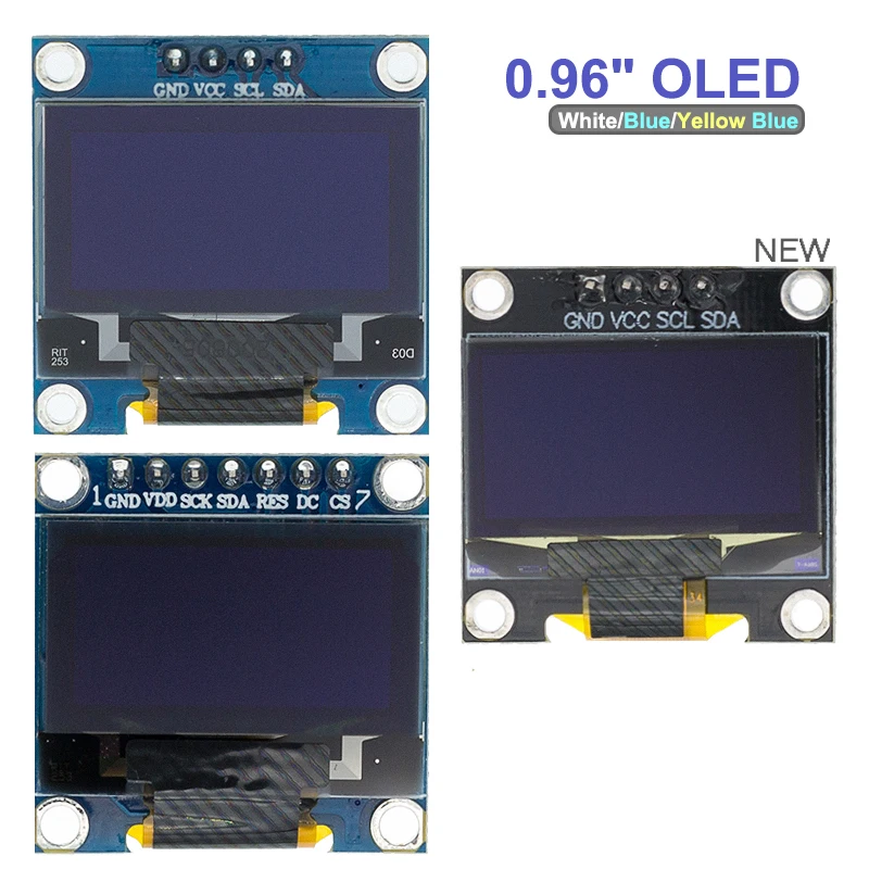 

10PCS 0.96" OLED SPI/IIC I2C White/Blue/Yellow Blue 0.96 Inch OLED Module 128X64 OLED LCD LED Display Module For ARDUINO