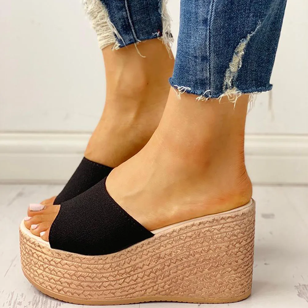 

2021 Comfortable Summer Platform Wedges High Heels Casual Leisure Woman Sandals Women Shoes Female Slippers Slides Luxury Shoe