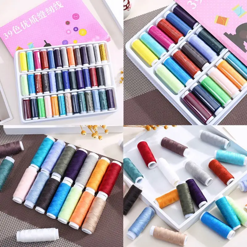 

39 Assorted Color Polyester Sewing Threads Spool Set for Hand Machine Stitching