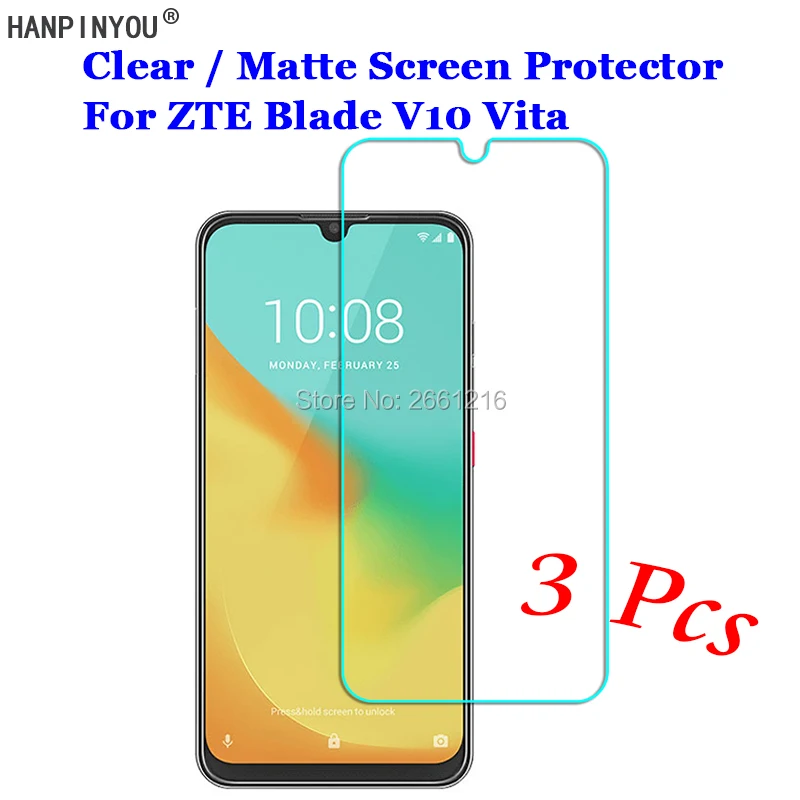 

3 шт./лот, для ZTE Blade V10 / V10 Vita New HD, прозрачная/Антибликовая матовая Передняя защитная пленка, защитная пленка для сенсорного экрана