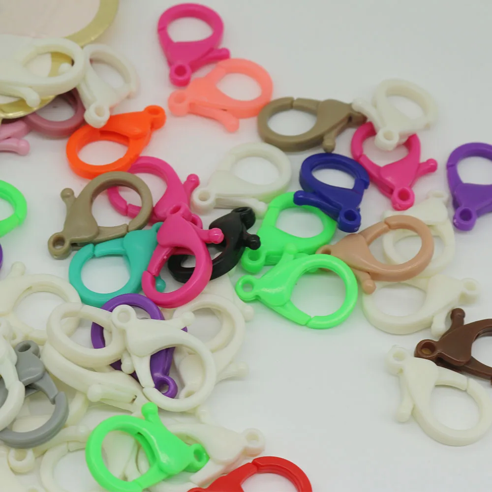 Пластиковые Застежки Карабин карамельных цветов 50 шт. крючки кольца для ключей