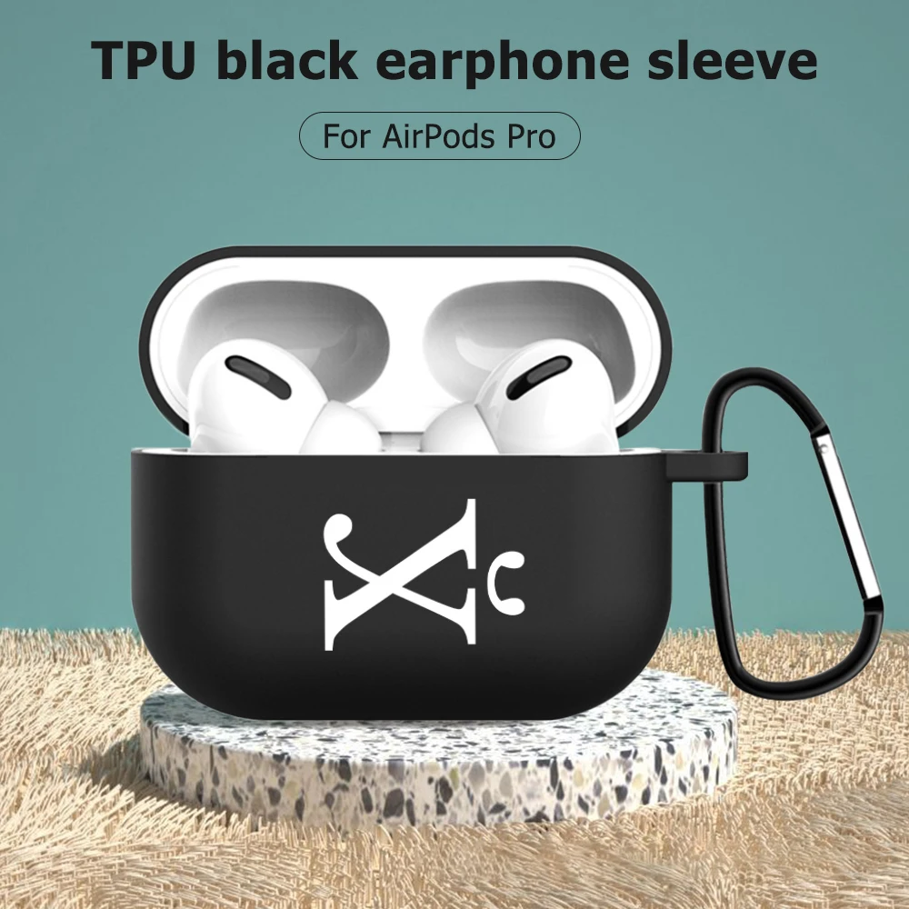 

Russian pattern TPU black earphone case with buckle for Apple AirPods Pro earphone case accesorios para auriculares