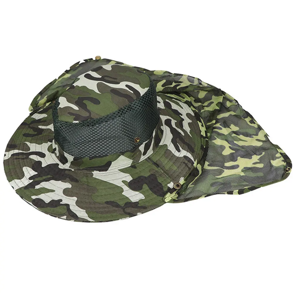 Fashion Sun-proof Casual Cool Summer Camouflage Pattern Net Cap Portable Wide Brim Shade Outdoor Breathable Fishing Hat | Спорт и