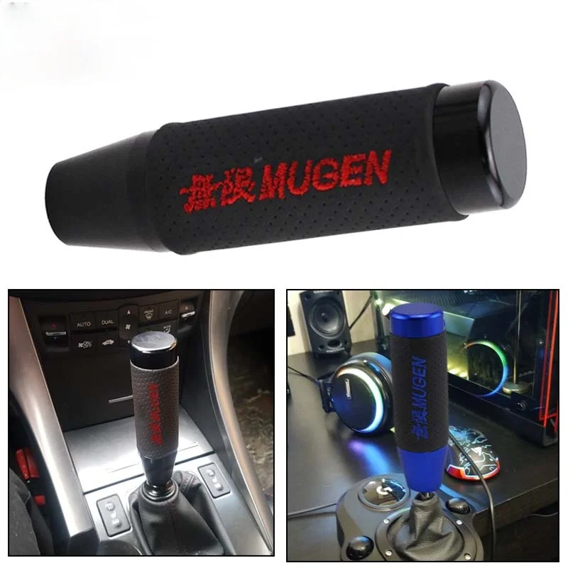 

Gear Shift Knob Leather Aluminum 13CM Universal Shifter Lever Racing Tuning Shiftknob Sport Gearshift Car Gearknob