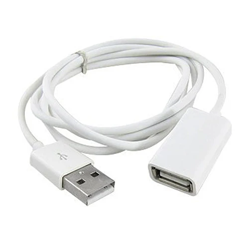 

1M White PVC Metal USB 2.0 Male to Female Extension Adapter Cable Cord 1m 3Ft Data Cables for Phone Charging
