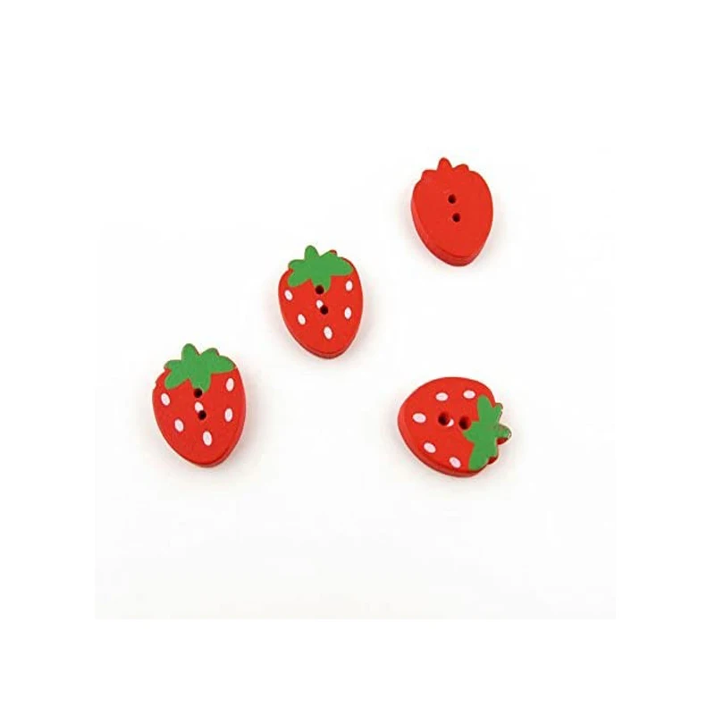

Пуговицы деревянные в виде красной клубники, 100 шт.