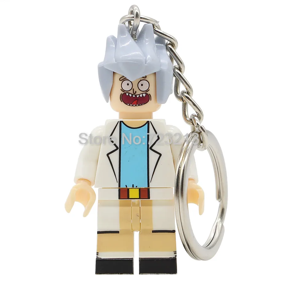 Rick Sanchez Один мультфильм Кот История игрушек фильм волшебник OZ Брелок фигурка Барт Базз Лайтер строительные блоки модели игрушки - Цвет: Rick Sanchez