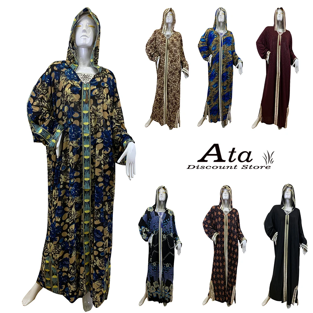 

Традиционные женские кафтановые хиджабы, мусульманская абайя для молитв, красочные длинные платья с шляпой из Саудовской Аравии, Дубайский...