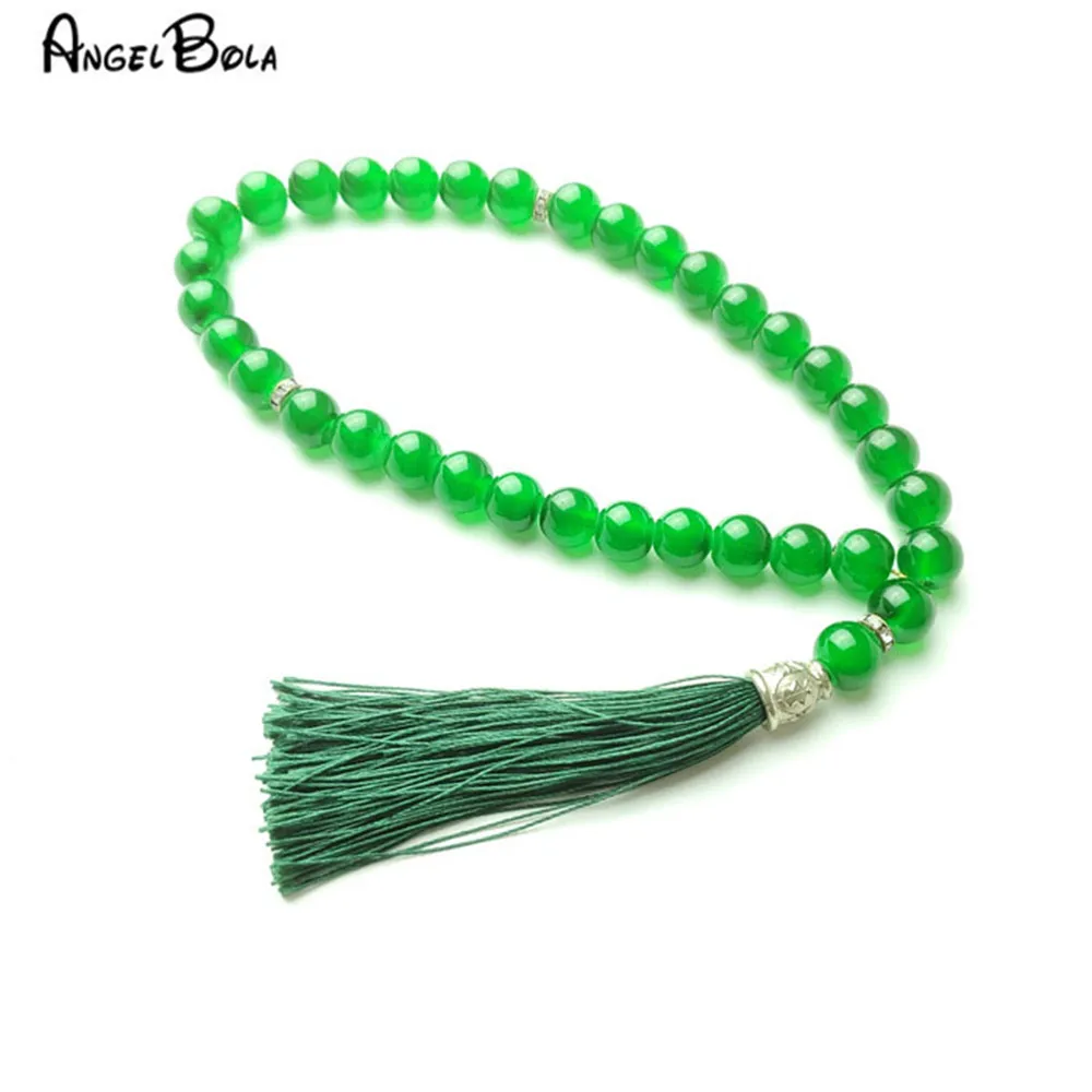 Новые 33 бусины 8 мм исламский мусульманский стекло Молитвенные Четки Браслеты с