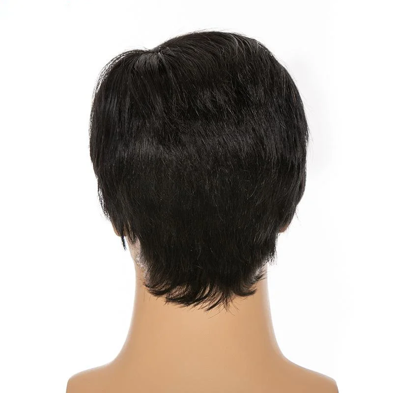 

Synthetic Natural Short Straight Wig Short Cut Bob Wigs Natural Color Short Straight 5%Synthetic Hair Wig For Young Boy